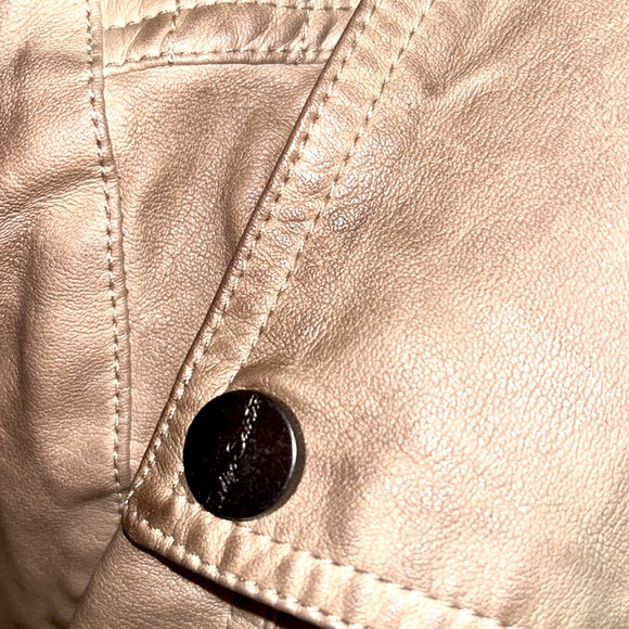 NWT⭐️INDIGO SAINTS JACKET Light Brown Mushroom color Vegan LEATHER Large - Picture 6 of 15